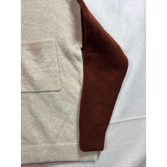 Madewell  Mock Neck Sweater Womens Cream Brown Good Pocket Relaxed size Xs - Picture 5 of 12